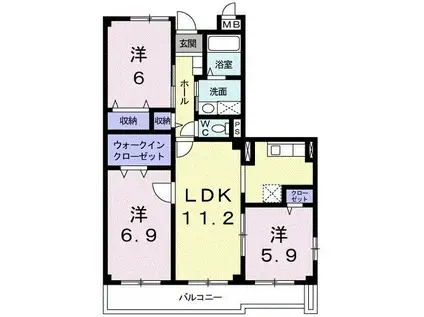ANNEX-II(3LDK/3階)の間取り写真