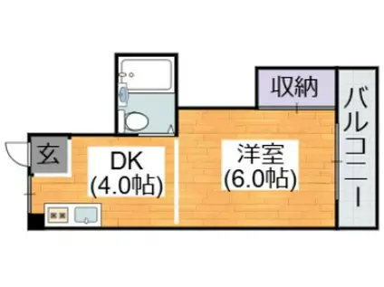 エンジェルシャトーII(1DK/5階)の間取り写真