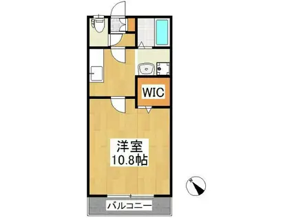 JR久大本線 御井駅 徒歩24分 3階建 築21年(1K/3階)の間取り写真
