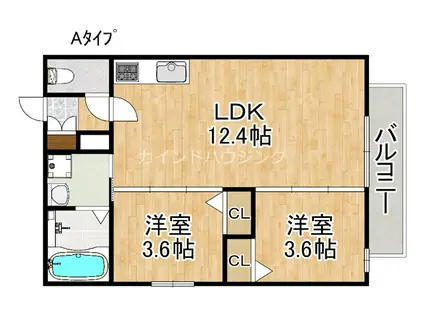 AVANTIO泉佐野(2LDK/2階)の間取り写真