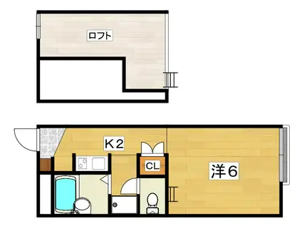 コーポKANABURI(1K/1階)の間取り写真
