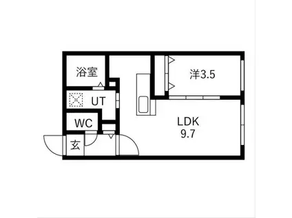 LA・ISOLA月寒(1LDK/2階)の間取り写真