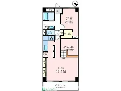 ライオンズマンション狭山(1LDK/1階)の間取り写真