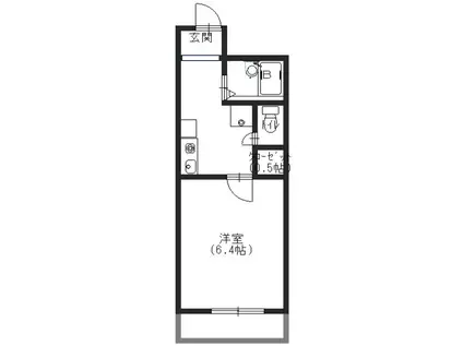 ラ・メール神戸(1K/1階)の間取り写真