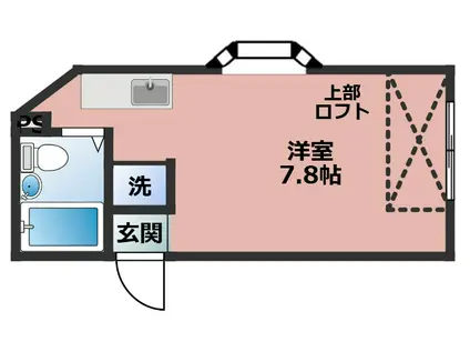 アメニティハウスK(ワンルーム/1階)の間取り写真