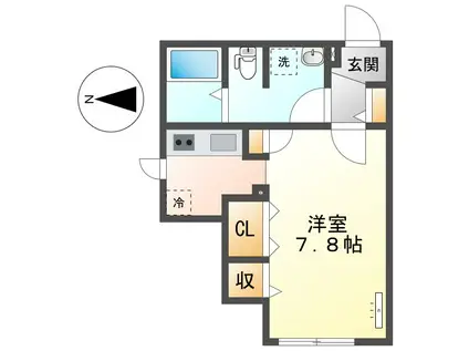 クアドール桜山(1K/5階)の間取り写真