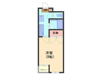 ラ・メゾンドクレール(1K/1階)の間取り写真