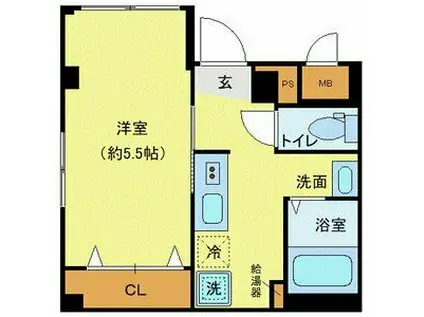 レピュア池上レジデンス(1K/4階)の間取り写真