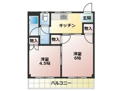 桂マンションI(2K/3階)の間取り写真