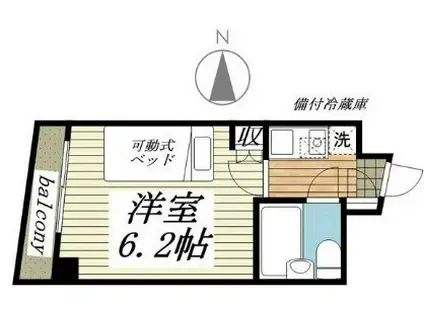 ティー・ウェーブ(1K/2階)の間取り写真