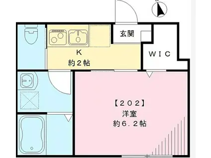 カーサ松ノ木(1K/2階)の間取り写真