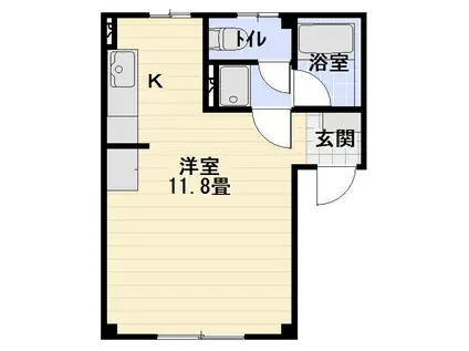 アネックスⅠ(ワンルーム/1階)の間取り写真