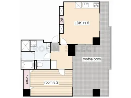 Jスクエア高岳(1LDK/10階)の間取り写真