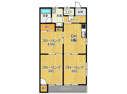 コーポ光世A(3DK/2階)の間取り写真