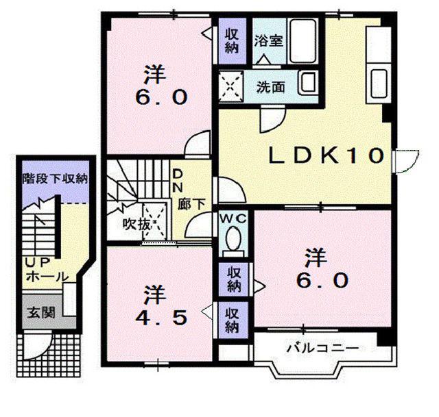 サンロード福山A(3LDK/2階)の間取り写真