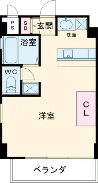 コリドールシュッド(ワンルーム/3階)の間取り写真