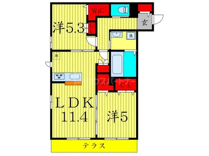 ル リアン(2LDK/2階)の間取り写真