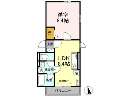 マエストロ(1LDK/2階)の間取り写真