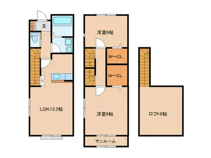 エスペランサ岩切II(2LDK/2階)の間取り写真