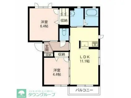 イースト END YS II(2LDK/2階)の間取り写真