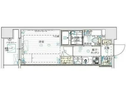 LE-LION大鳥居(1K/2階)の間取り写真