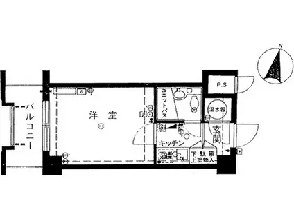 ニューライフ大通公園(1K/2階)の間取り写真