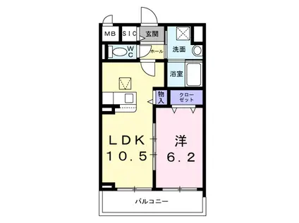 STELLLA日吉(1LDK/1階)の間取り写真