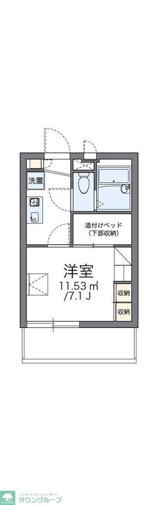 レオパレスSK(1K/3階)の間取り写真