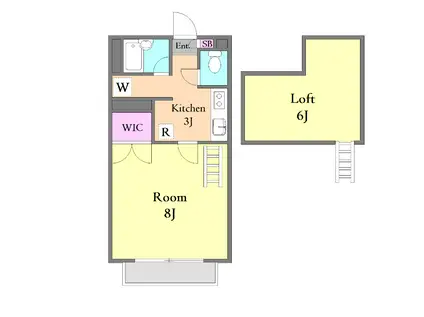 レクエルド(1K/2階)の間取り写真