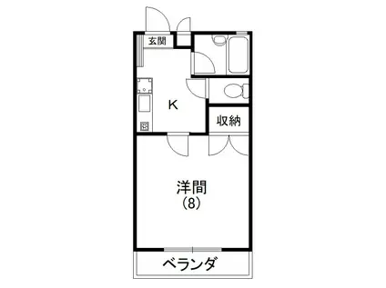 アヴェニール(1K/2階)の間取り写真