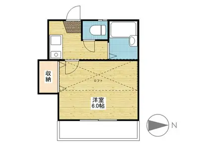 HIM竹田(1K/2階)の間取り写真