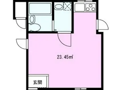 Mハウス(ワンルーム/1階)の間取り写真