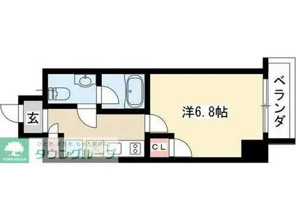 エルザビル名古屋駅前(1K/8階)の間取り写真