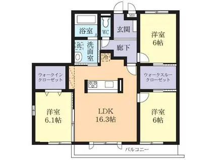 LUNAS(3LDK/2階)の間取り写真