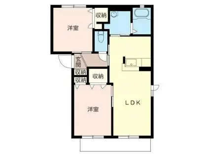 ルーチェ(2LDK/1階)の間取り写真