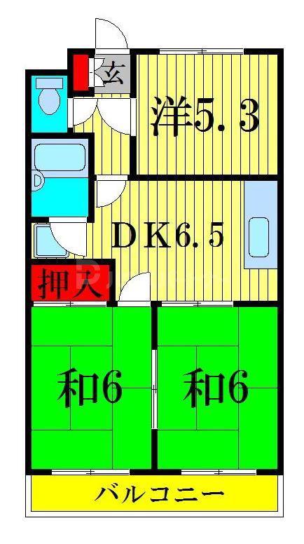 ハイツ峯岸(3DK/3階)の間取り写真