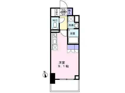 渡幸ベルメゾン五橋(ワンルーム/3階)の間取り写真