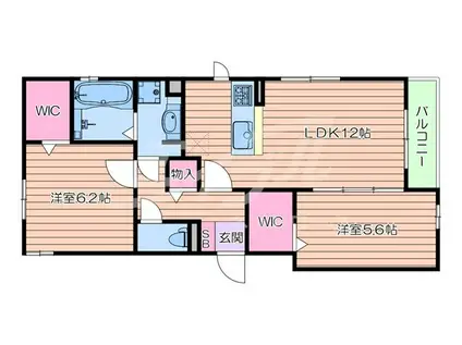 ラヴィベール(2LDK/1階)の間取り写真