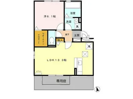 ベニルージュ(1LDK/1階)の間取り写真