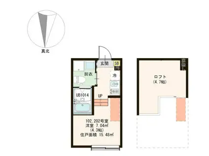ハーモニーテラス北小岩XVIII(ワンルーム/1階)の間取り写真