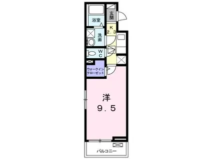 スカイスペースI(1K/3階)の間取り写真