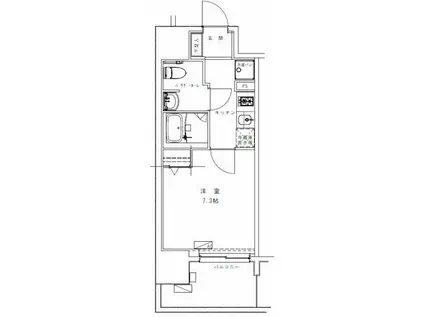 GENOVIA浅草VII(1K/2階)の間取り写真