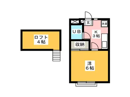 ファーストコート(1K/2階)の間取り写真