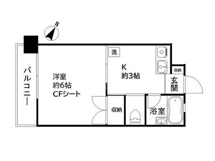 グランドパレス西千葉(1K/4階)の間取り写真