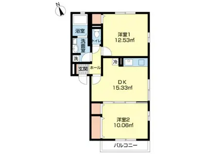 アーバンフォレスト(2DK/2階)の間取り写真