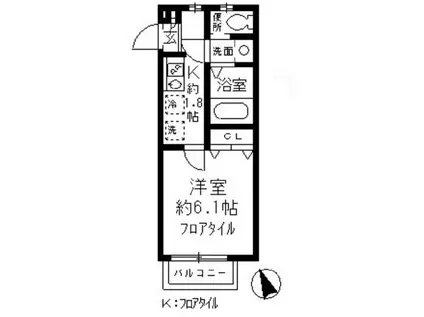 KIコンフォート(1K/2階)の間取り写真