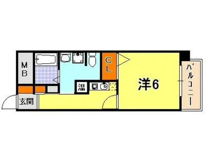 ドミール春日野道N(1K/8階)の間取り写真