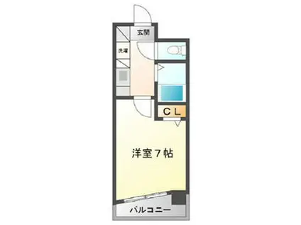 エステート記念橋(1K/4階)の間取り写真