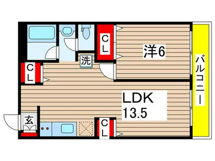 ロアジス長洲(1LDK/3階)の間取り写真