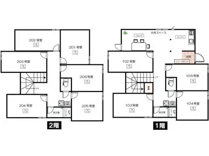 SUSTIA方南町(ワンルーム/2階)の間取り写真